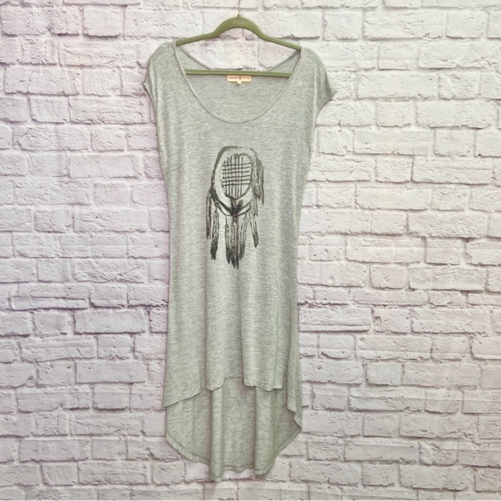Altar’d State Dress Size S Boho Sleeveless Hi-Low Dream Catcher Stretch Gray